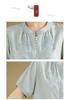2025 Summer Tencel Cotton Linen Short Sleeve Chinese Embroidery Top & Wide Leg Pants Set