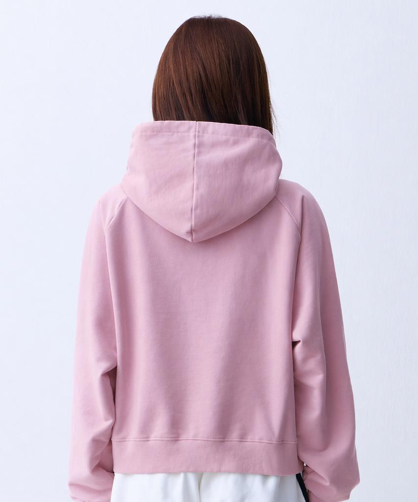 CRUSHST Slimline Crop Sweat Raglan Hoodie Pink