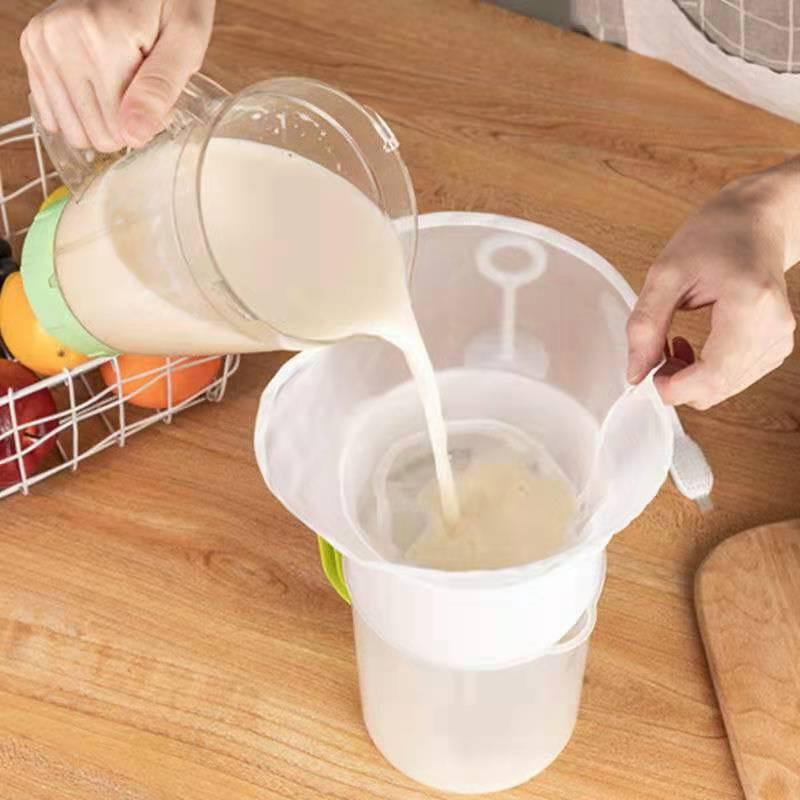 3Pcs Soybean Filter Net Bag Nylon Liquid Filter Net Bag Milk Coffee Filter Net Bag Fine Mesh Squeeze Strainer Kitchen Filters