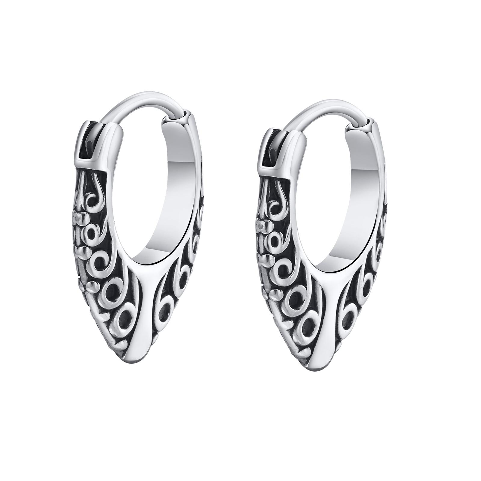 

Панк Викинг Серьги-кольца для мужчин мальчиков,Винтажные серьги-хагги из нержавеющей стали с кельтским узлом,Хип-хоп крутые уличные подарки с цирконом