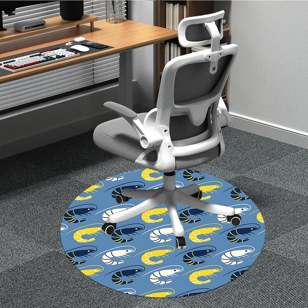 

1pc Shrimp Illustration Chair Carpet for Office Non-Slip, Machine Washable Rug for Office, Room - Polyester, Machine Made yy251029201 80cm by 80cm
