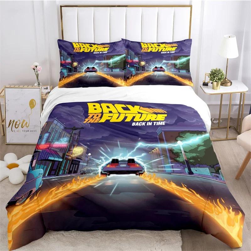 Back To The Future Pattern All Season Duvet Cover Bedding Comforter set Soft Quilt Cover and Pillowcases SingleDouble/Queen/King