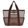 Netz-Strandtasche mit Reißverschluss, großes Fassungsvermögen, Strandtasche, faltbares Design, wasserdicht, sanddicht, Pooltasche mit Fächern