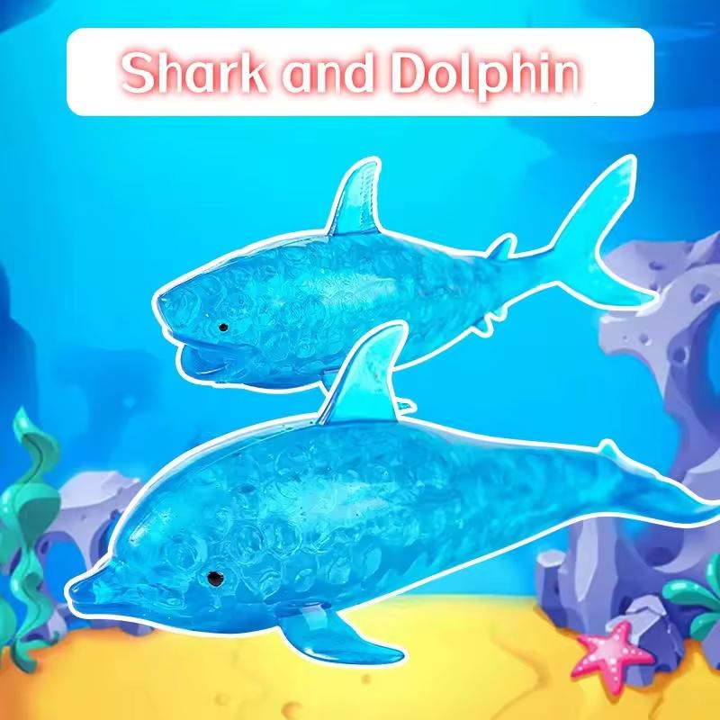 Squishy Shark Stress Balls Dolphin Squeeze Ball Stretchy Stress Squish Ball Sea Animal Squeeze Squishy Toys for Adults
