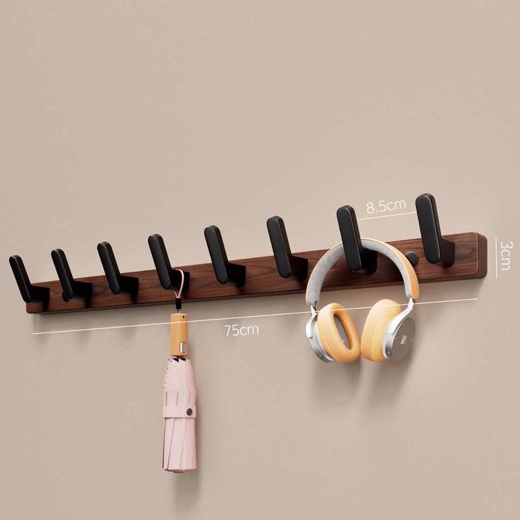 Walnut Beech Hook, No Punching in The Fitting Room, Hanger Behind The Door, Wall Hanging in The Entrance, Clothes Hat Hanger