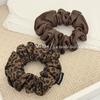Fashionable Retro Leather Small Intestine Hairband, Flower-shaped Ponytail Hair Tie, Elegant Ponytail Hair String