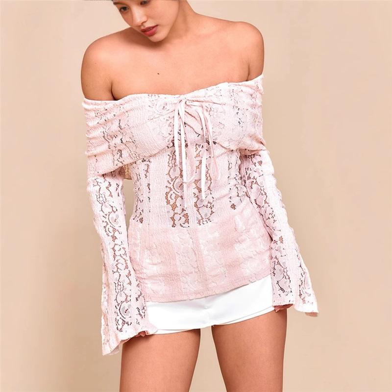 

Новые кружевные женские пуловеры 2025 Кружевные длинные рукава Водолазка Сексуальная Повседневная Базовая Блузка Женская Футболка Тонкие Однотонные Топы XL белый