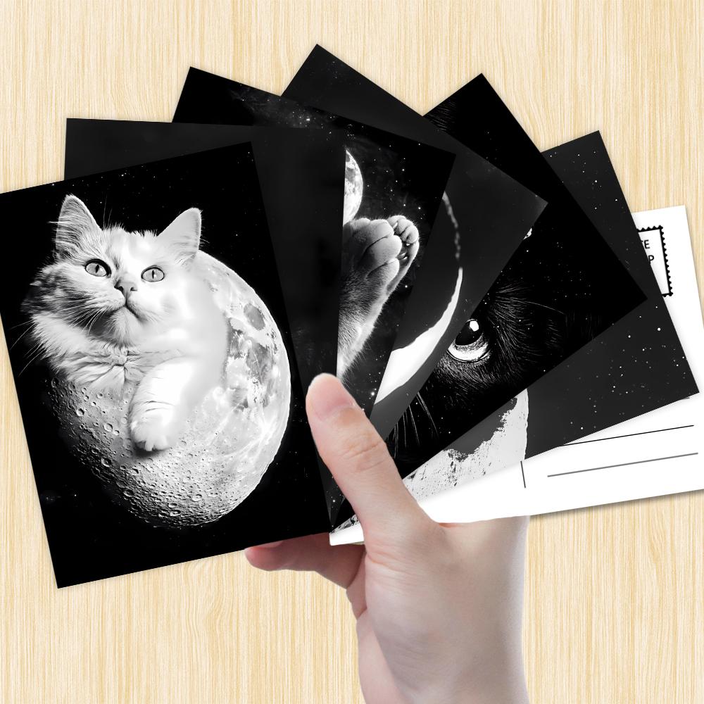 32pcs, Space Cat Postcards, Greeting Cards, DIY Postcards, Decorations, Suitable for Collection and Gifting