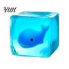 Clear Cube Toy Glow-in-the-Dark Stress Toy, Relief Squeeze Luminous Ocean Animal Sensory with Sea Inside Portable