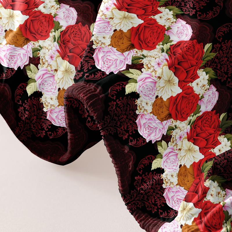 1 Simple Modern Plant Flower Printed Matte Fitted Sheet, Bedroom Printed Bed Cover, Bedding (Excluding Pillowcases)