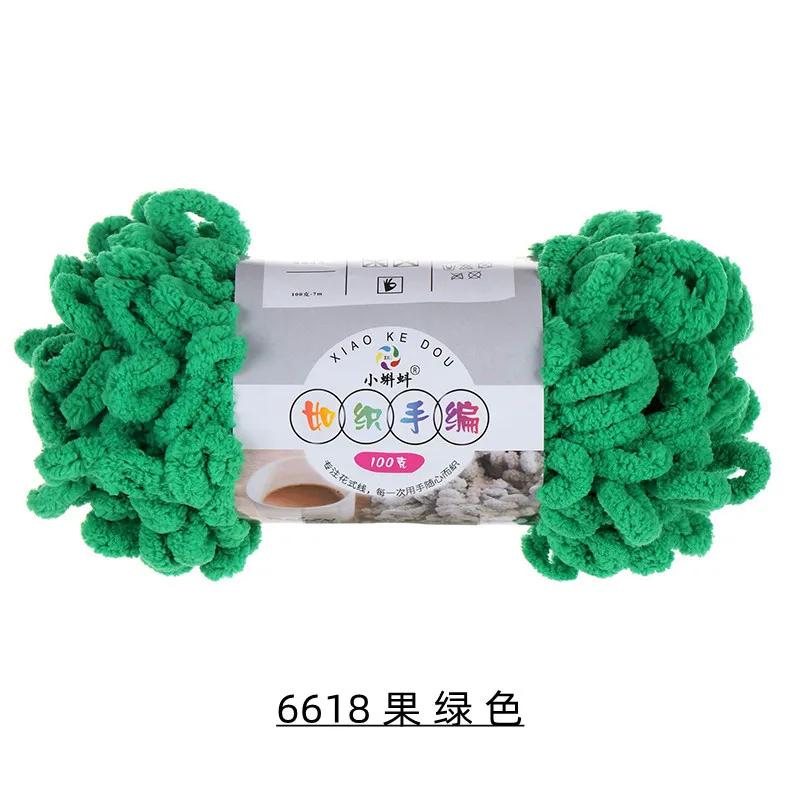5 Stück 100g/Rolle Flauschiges Fingerloop-Garn Ohne Nadeln Polyester Dickes Riesen-Chenille-Garn für Handgestrickte Decken Schals