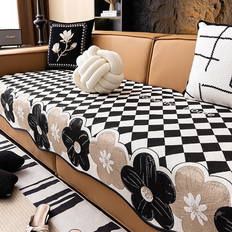 

Чехол на диван из шенилла Неправильной формы Подушка для дивана Четыре сезона Универсальный Нескользящий Коврик для дивана Жаккардовый Осенне-зимний Чехол для дивана 90x90