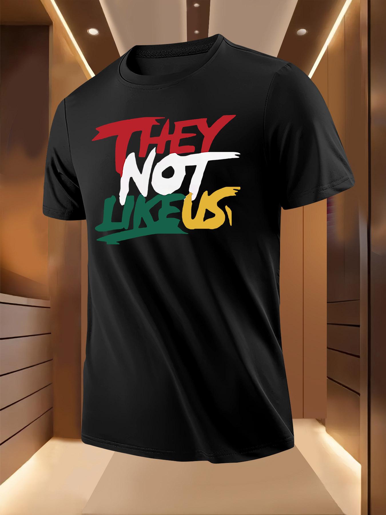 Graphic Tshirt with Bold THEY NOT LIKE US Color Block L... S