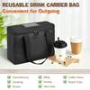 Oxford Cloth 3 Cups Insulated Carrier Bag Large Capacity Cold Drink Carrier Bag  Cups