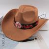 Western Cowboy Style Tibetan Fashion Top Hat Autumn/Winter New Collection Deer Skin Velvet Large Edge Riding Hat