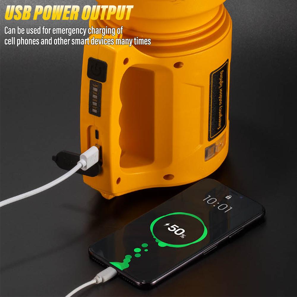 High power handheld flashlight Rechargeable torch, multi-function searchlight Portable camping light 6000 mAh battery capacity