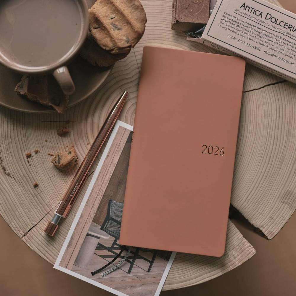 Hobonichi 2026 Weeks Smooth Milk Cocoa Έναρξη Ιανουαρίου Εβδομαδιαίο Αριστερά Λεπτό Κάθετο