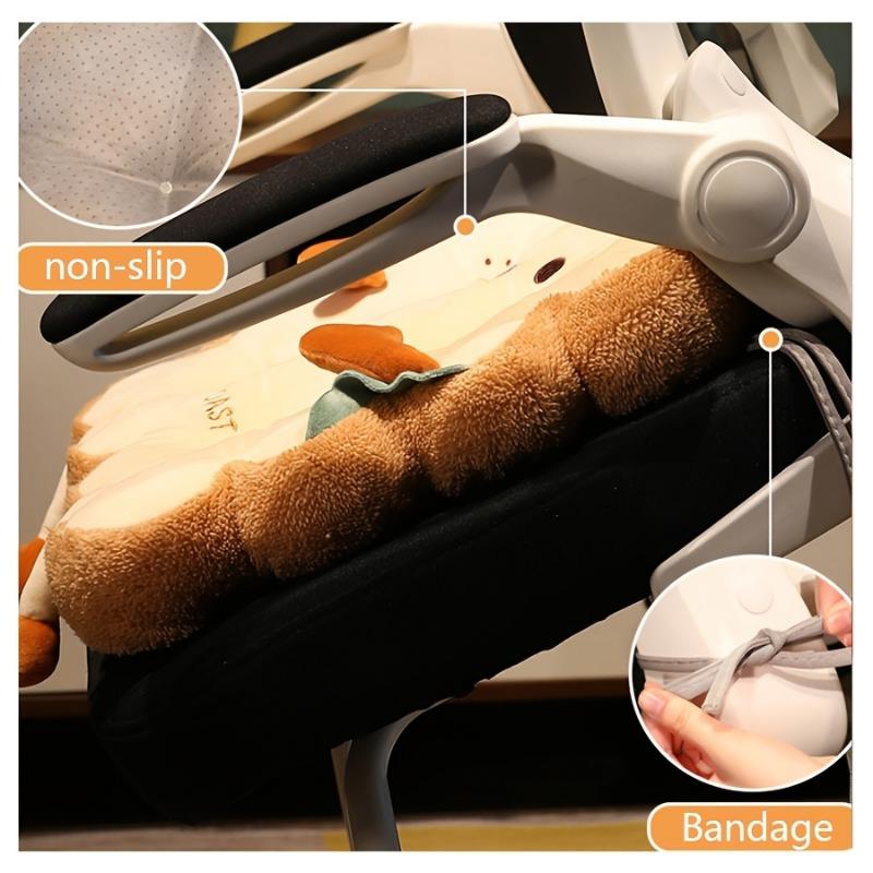 1pc Comfortable Cartoon Toast Seat Cushion Perfect Anti-Fatigue Pillow For Home & Office Seating