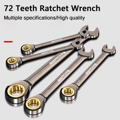 Llaves CR-V prácticas de 72 dientes, llaves de trinquete de doble uso, herramientas de reparación manual, llave Torx de alto torque