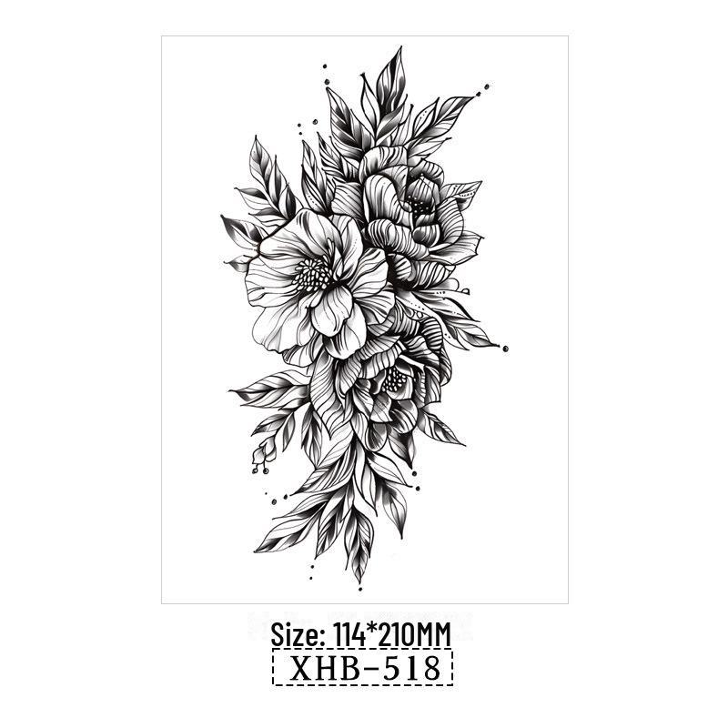 Vattentäta Svarta Djur Halvarm Tatuering Klistermärken