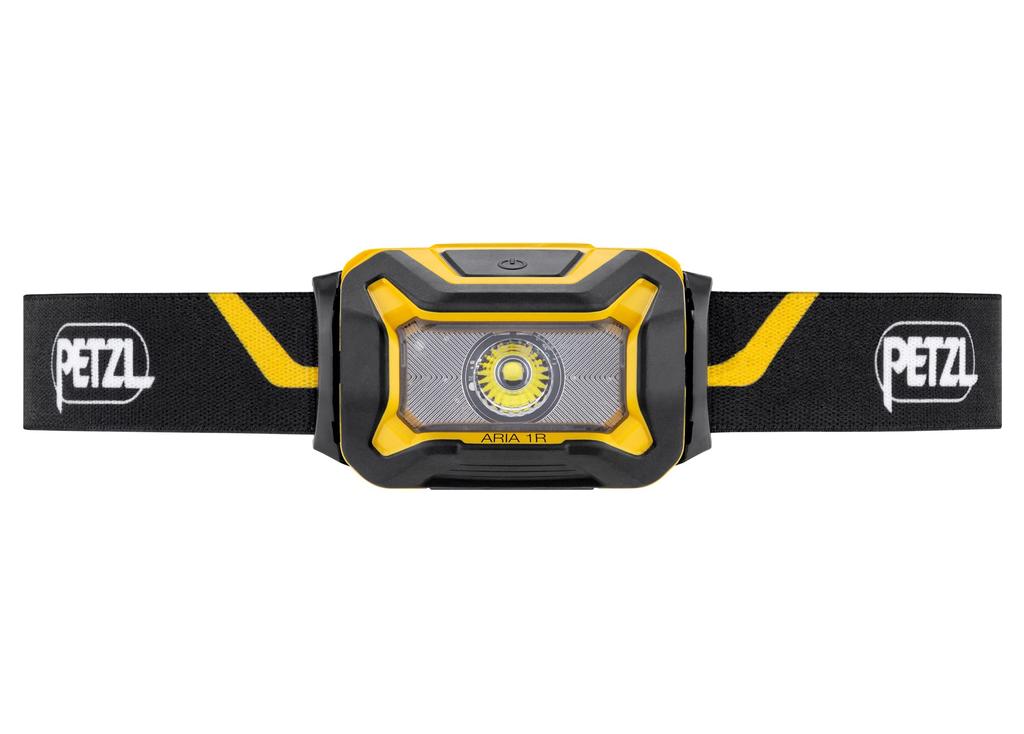 Petzl Aria 1R Waterproof and Dustproof Compact E069CA00 Rechargeable, Headlamp, Yellow/Black,