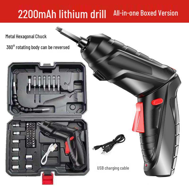 Rechargeable Multifunctional Handheld Electric Screwdriver with Impact Drill and Lithium Battery