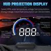 Car HUD OBD Gauge Display Windshield Projector Temperature Display Car Electronics Overspeed Warning System Accessories 2024