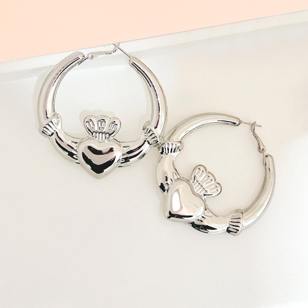 Heart Design Hoop Earrings Jewelry Chic Heart Hoop Earrings Ear Rings Charm For Women Ideal Valentine's Day Jewelry