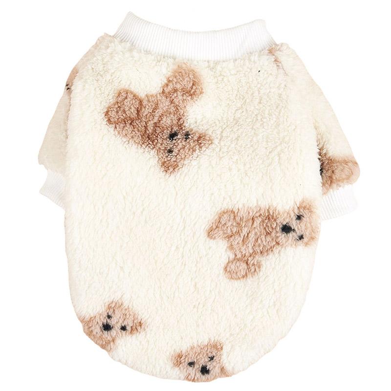 

Dogs Pet Sweater Winter Leopard Print French Puppy Pullover Cartoon Bear Fuzzy Pet Sweatshirt Warm Pullover Soft Pet Clothing XS（old） белый
