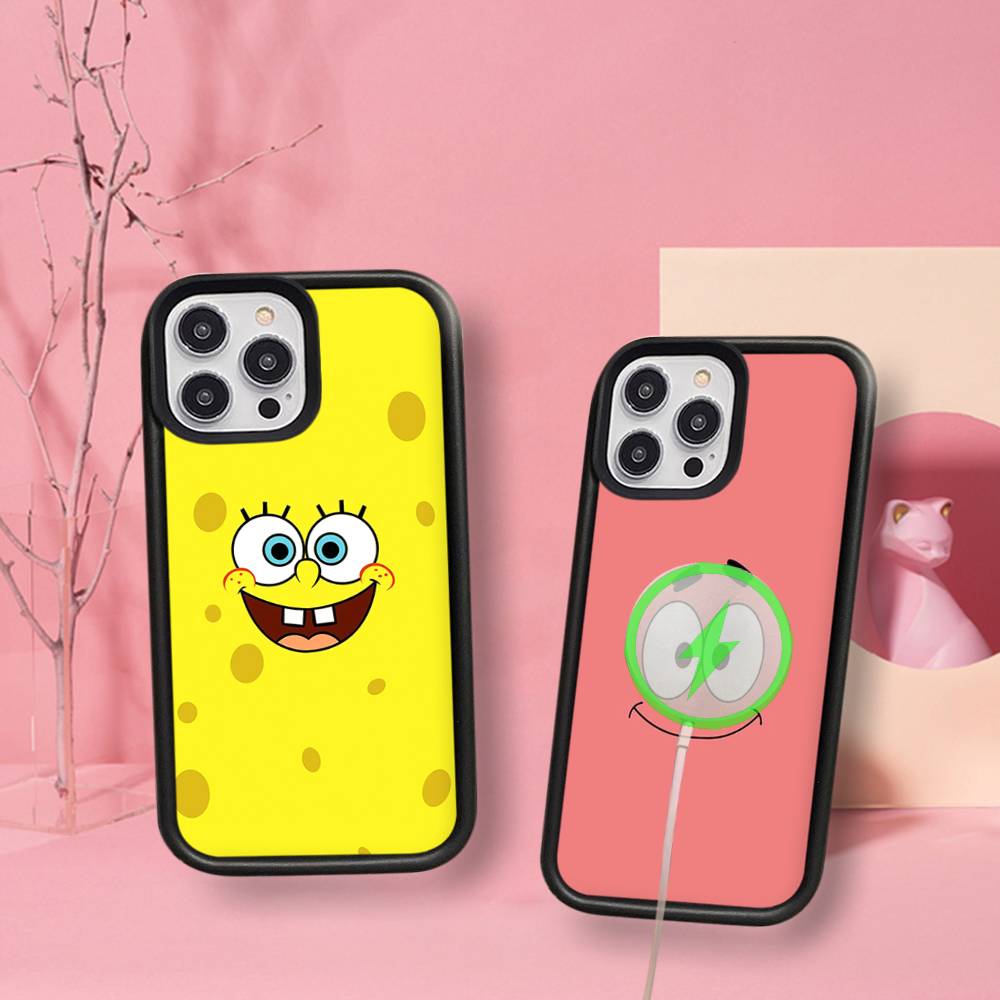 Custodia Carina per Telefono con Bambole di SpongeBob Per iPhone 17 Air 16 15 14 13 12 11 Pro Max Plus Per Copertura di Ricarica Wireless Magsafe