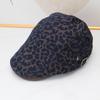 Spice girl retro leopard print forward hat cowgirl fabric street atmosphere short brim cap show face small newsboy hat