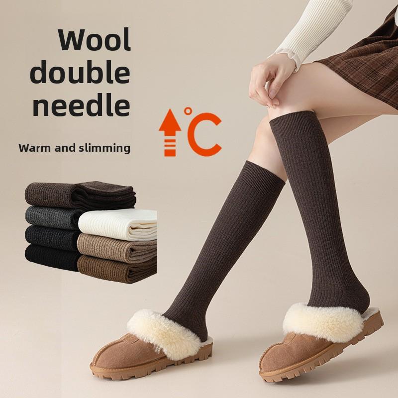 Woolen Calf Socks, Thickened for Autumn and Winter, Thigh-high Socks for Beautiful Legs, Compression Stockings for Women