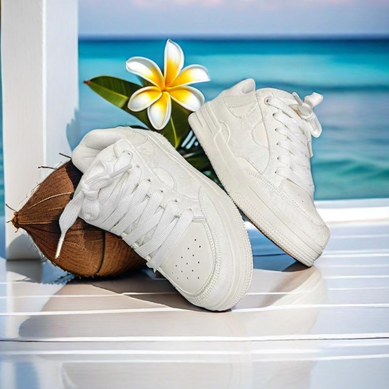 New student denim blue retro thick-soled heightening casual bread shoes breathable sports board shoes