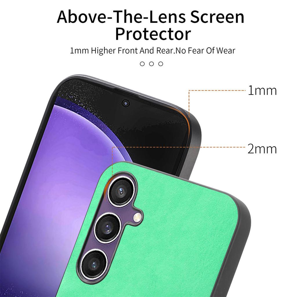 For Samsung Galaxy S23 FE Leather Back Case Compatible with MagSafe Skin-Touch Phone Cover