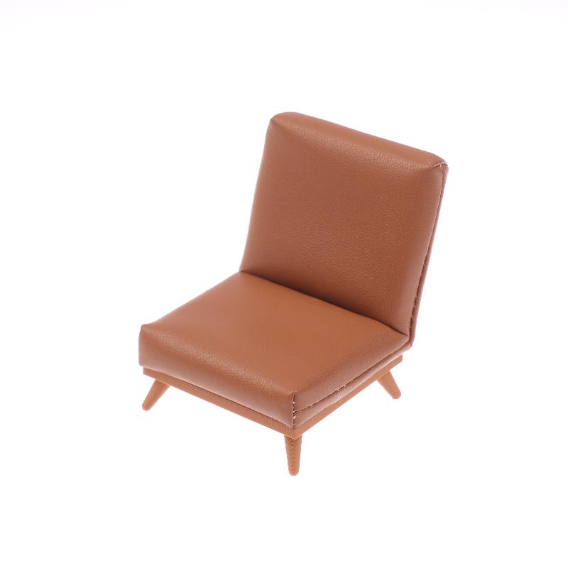 1:12 Scale Dollhouse Miniature Single Pu Leather Sofa Chair Doll House Living Room Furniture Model For Diy Scene Decoration