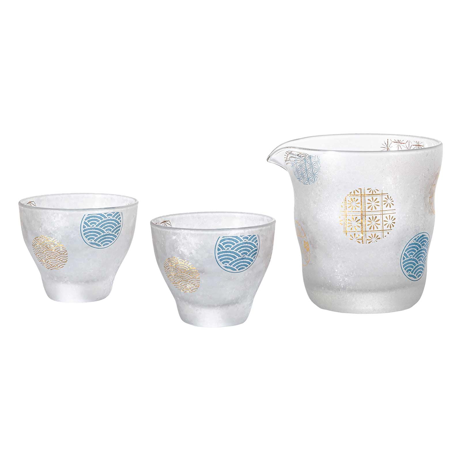 

ADERIA Premium Nippon Taste Marumon Sake Set Gift Set Made in Japan in a Gift Box S6361 Glass Sake Set Stylish Japanese Style Cute Present Gift Sake S