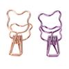 100Pcs Bear  Clamps Cute Shape Strong Clamping Sturdy Metal Hollow  Clips for Office Wor