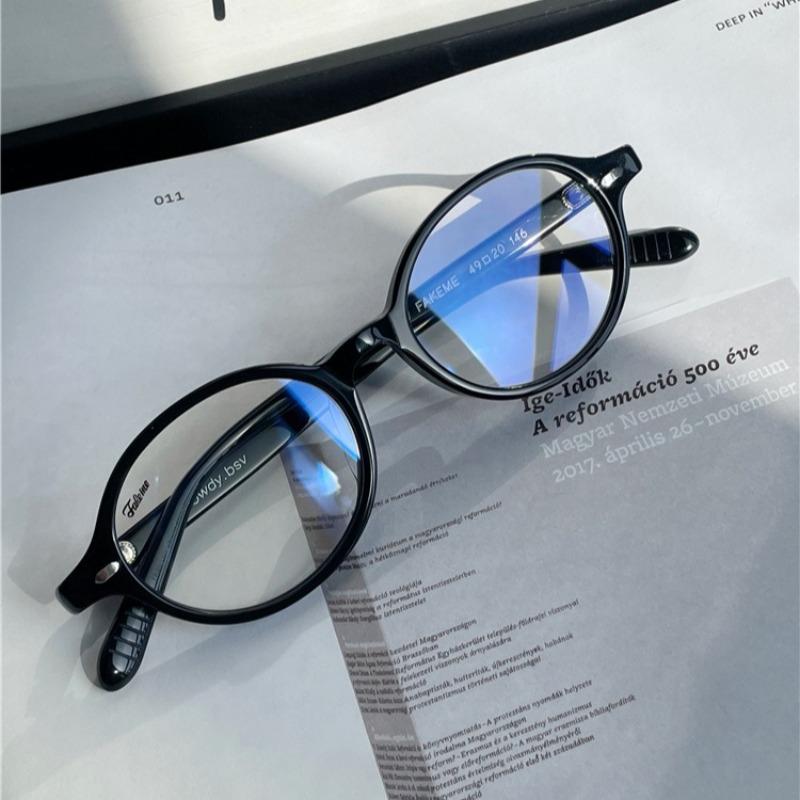 Leopard Framed Myopia Glasses Oval Anti Blue Light Glasses Metal Hinge Connection for Sweet Cool Girl Decorative Glasses