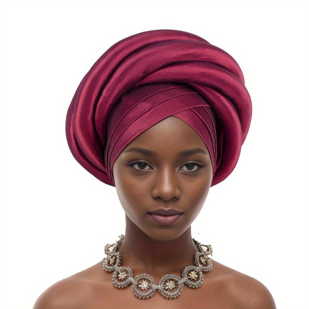Twisted Braid Turban Cap for Women Lady Head Wraps Raw Silk Headtie Hat Party Headwear Turbante