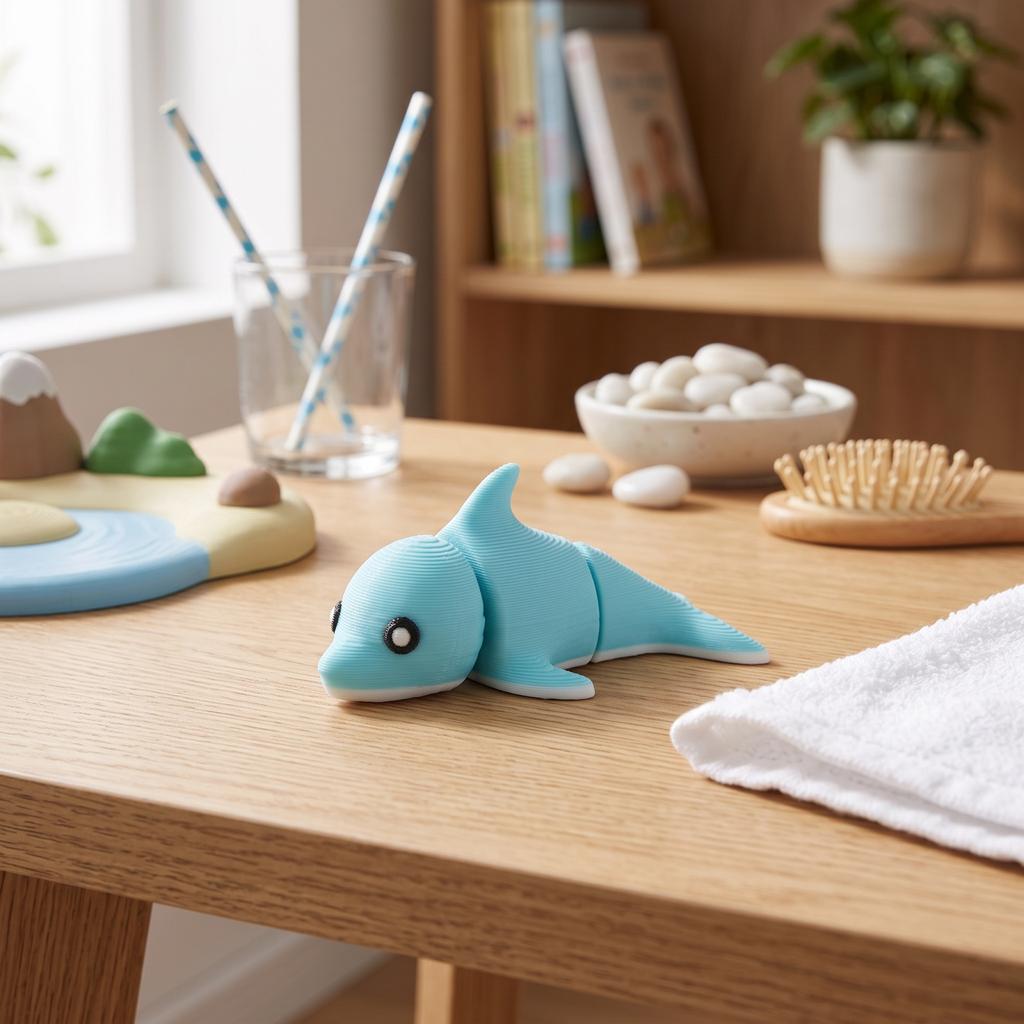 3D Printed Articulated Dolphin Toy for Kids Cute Small Animal Figure