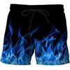 3D Print Shorts Fire Dragon Flame Goth Dark Gothic Training Muay Thai Kickboxing Boxing MMA Unisex Gym Fitness Workout Quick Dry Drawstring Waist