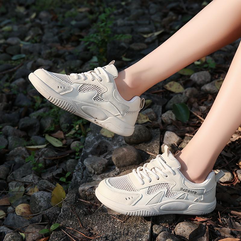 CRLAYDK Lace Up Shoes Women's Comfort Mesh Casual Sneakers Lightweight and Breathable Walking Sports Ladies Flats