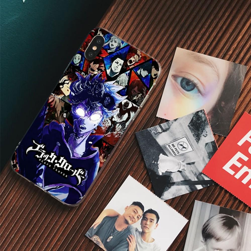 Black Clover Phone Case For IPhone 16 15 14 13 12 Mini 11 Pro XS Max X XR SE 6 7 8 Plus Soft Silicone Cover