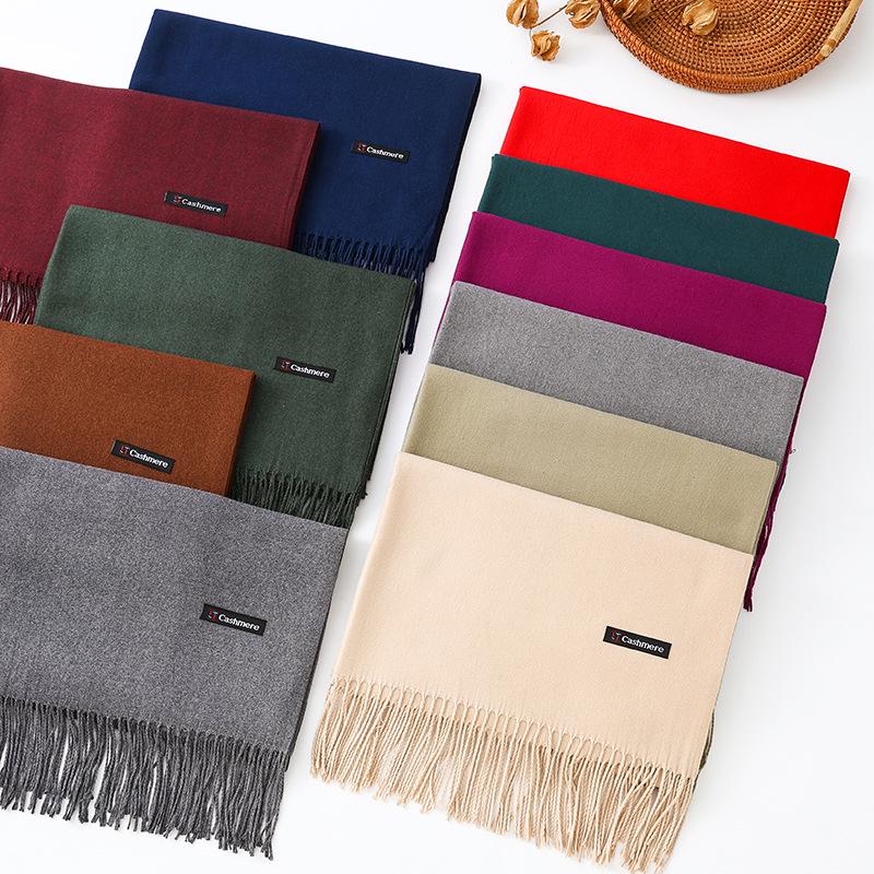 Damen Herbst/Winter Kaschmirwollschal - Koreanischer Stil Uni Rot