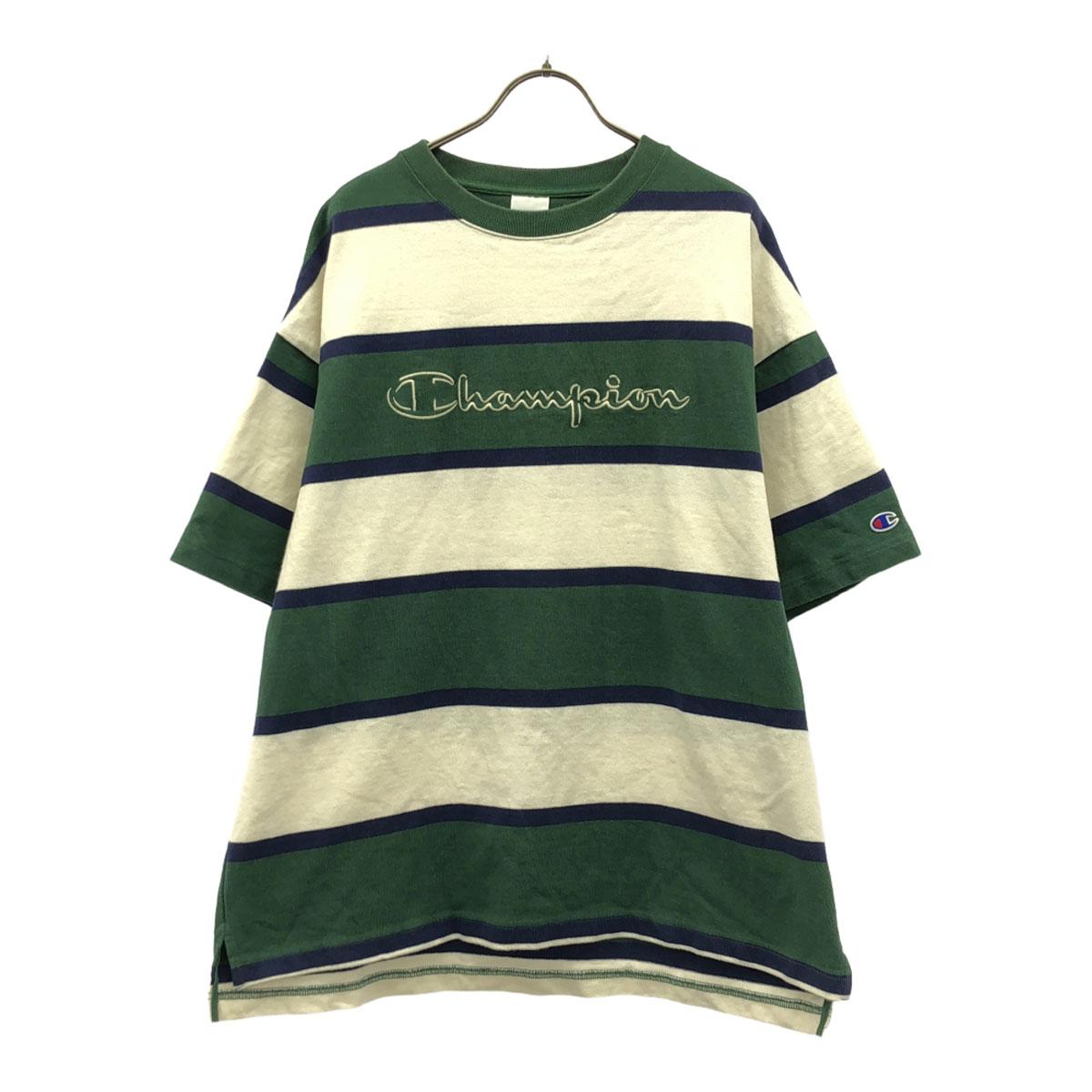

Champion Border Pattern Logo Embroidery Five-quarter sleeve Short sleeve T-shirt Men s Used
