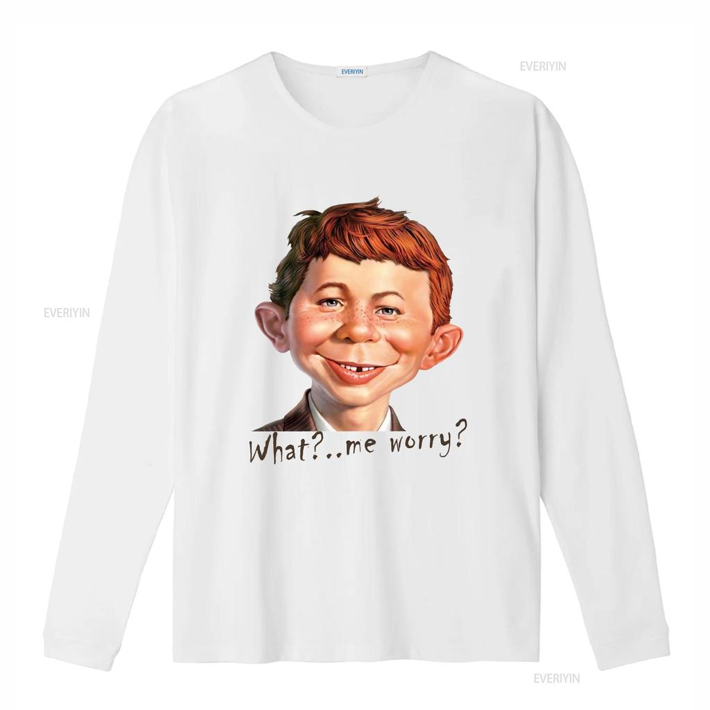 MAD Alfred E Neuman What Me Worry T Shirt Vintage Washed Streetwear Stretched Versatile Designer Clothes Top For Everyday Wear
