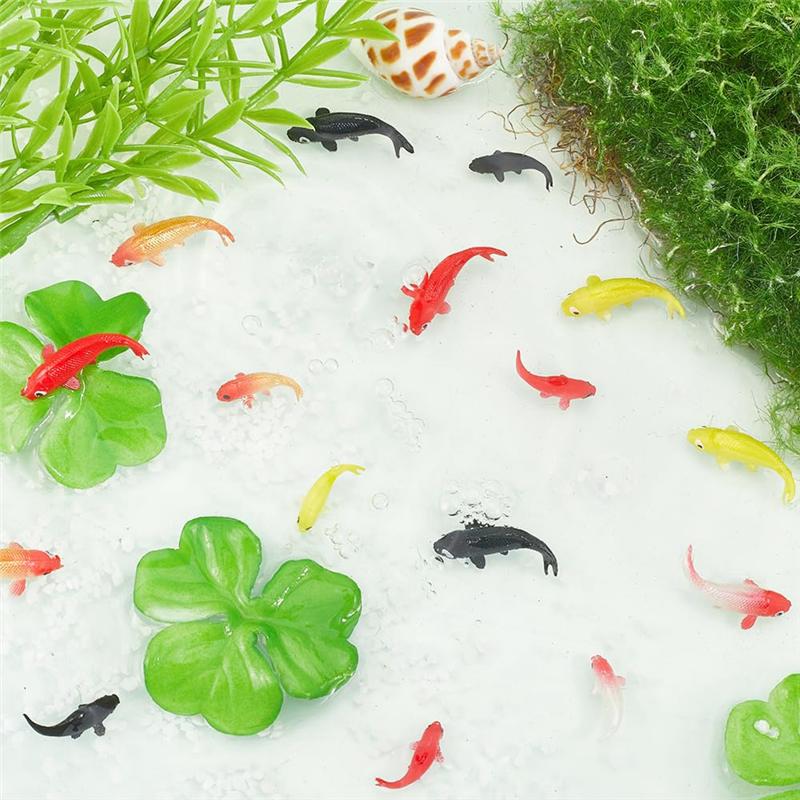 50-Piece Mini Carp Ornaments Suitable For DIY Fish Tank Decoration Gifts Suitable For DIY Fish Tank Garden Display