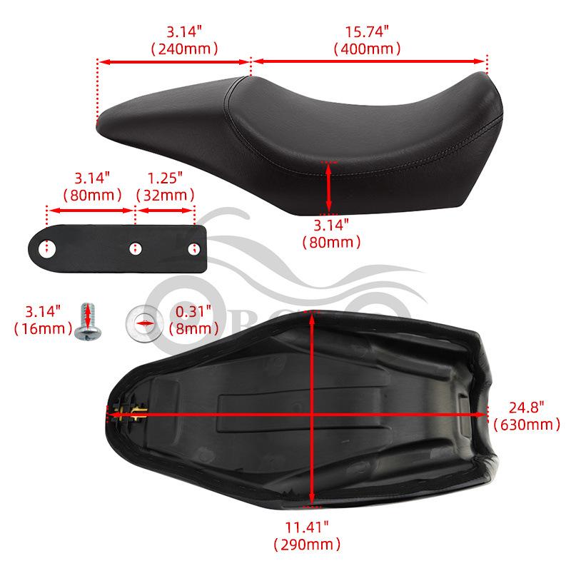 Double Leather Seat Cushion with Seat Bag for Harley 750/500