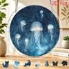 2D Flat, 2D Flat Acrylic Sun Catcher, Starry Sky Glowing Jellyfish Themed Sun Catcher, Home and Garden Decoration, Gift for Christmas, Thanksgiving, A