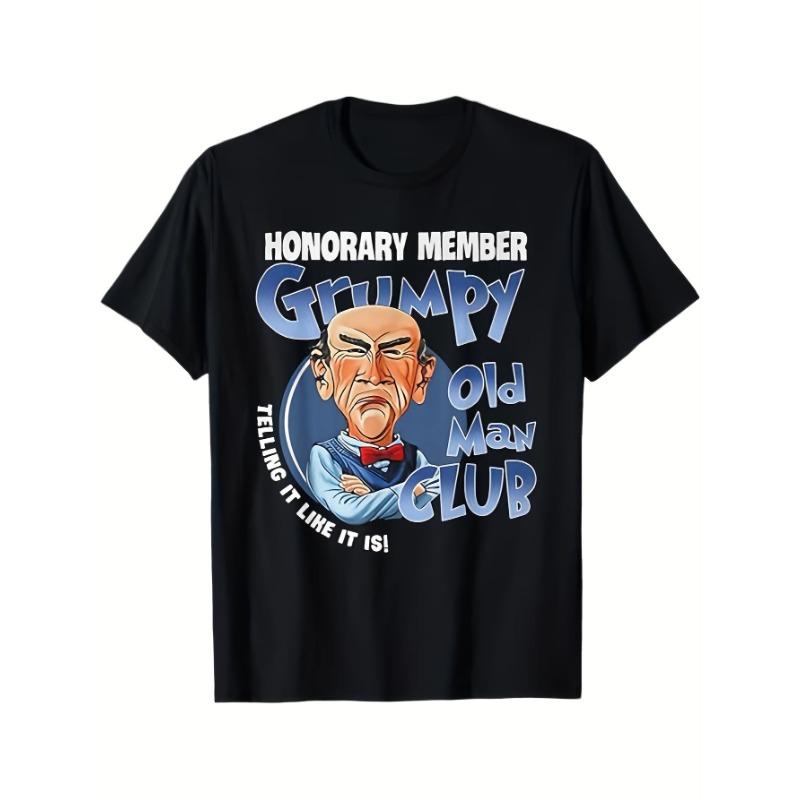 Mens funny and irritable old man club Tshirt comfortable sleeved Tshirt with irritable characters and speak frankly slogan S